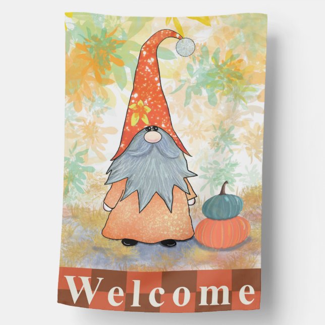 Pumpkin Gnome House Flag (Front)