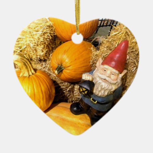 Pumpkin Gnome II Ceramic Ornament