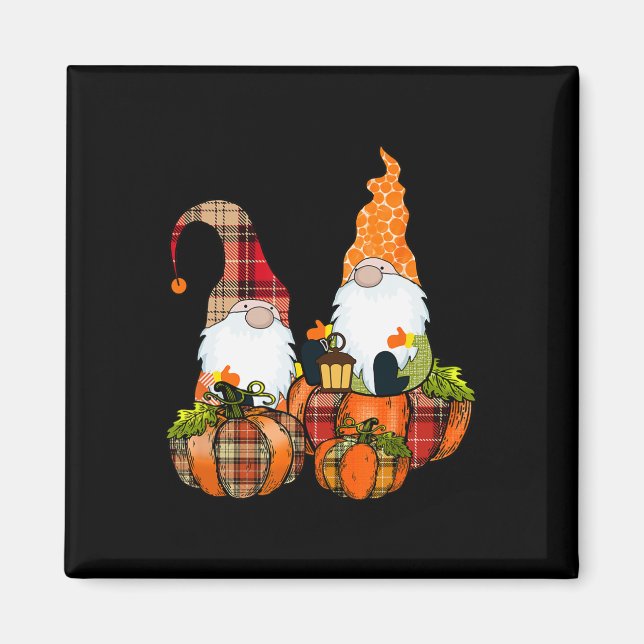 Pumpkin Gnomes Fall Autumn Cute Halloween Thanksgi Magnet (Front)