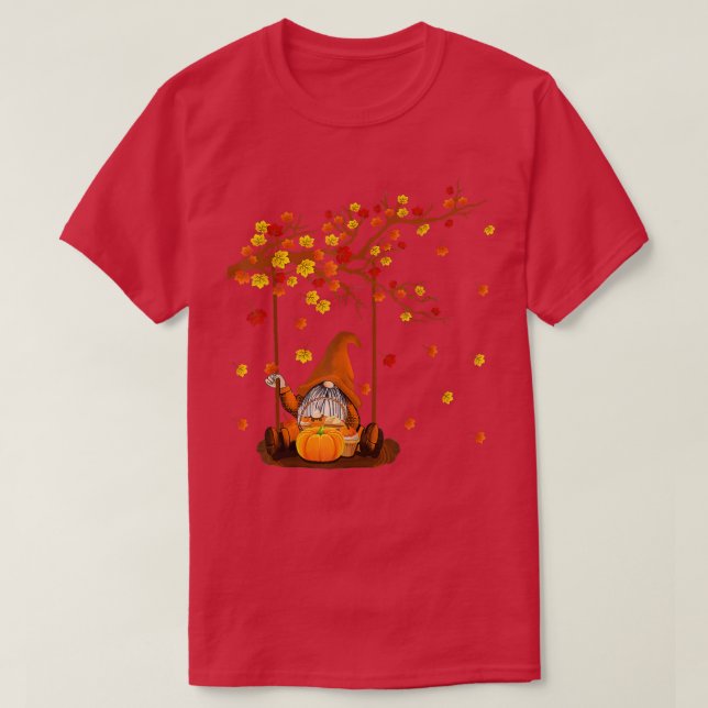 Pumpkin Gnomes Fall Autumn Cute Halloween Thanksgi T-Shirt (Design Front)