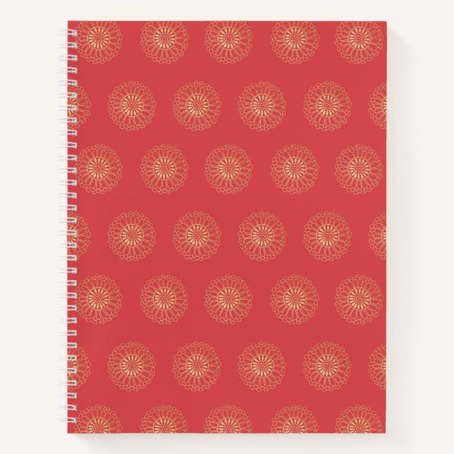 Pumpkin | Golden Zinnia Flower Medallions Notebook (Front)