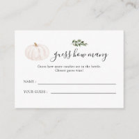 Pumpkin Greenery Baby Shower Guess How Many Enclos Enclosure Card