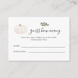 Pumpkin Greenery Baby Shower Guess How Many Enclos Enclosure Card