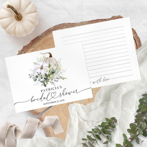 Pumpkin Greenery Bridal Shower Date Night Cards