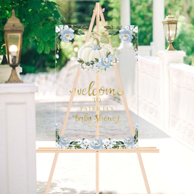 Pumpkin Greenery Fall Baby Shower Welcome Sign (Creator Uploaded)