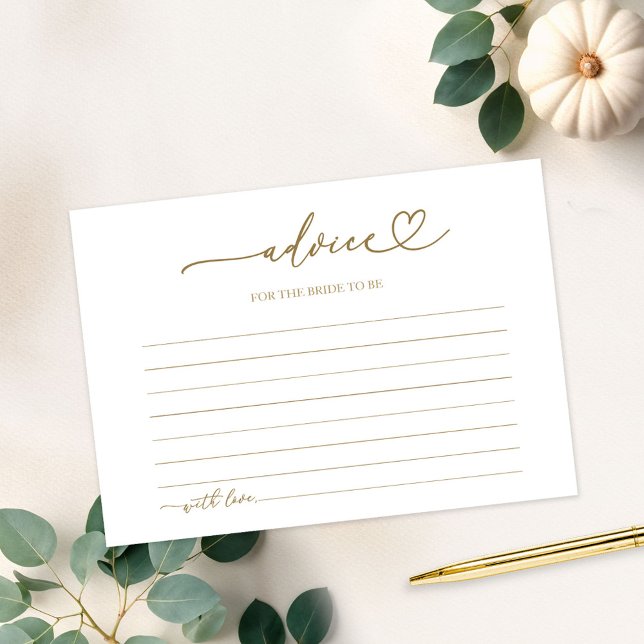 Pumpkin Greenery Fall Bridal Shower Advice Card (Creator Uploaded)