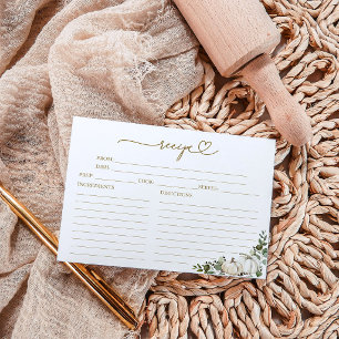 Pumpkin Greenery Fall Bridal Shower Recipe Card