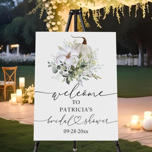 Pumpkin Greenery Fall Bridal Shower Welcome Sign 