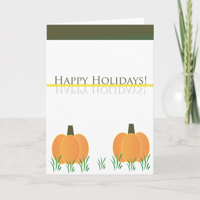 Pumpkin Greeting Holiday Card (Front)
