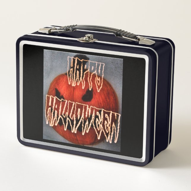 Pumpkin Grin Metal Lunch Box (Front)