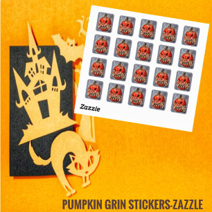 Pumpkin Grin Square Sticker