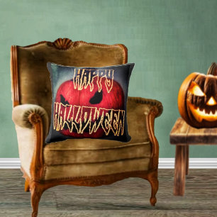 Pumpkin Grin Throw Pillow