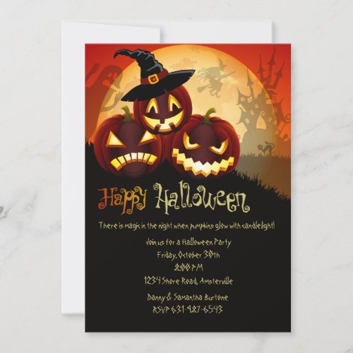 Pumpkin Grins Halloween Invitation