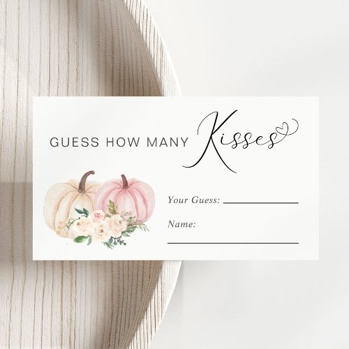Pumpkin Guess How Kisses Many Baby Shower Game Enclosure Card