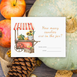 Pumpkin Guess how many candies game Enclosure Card