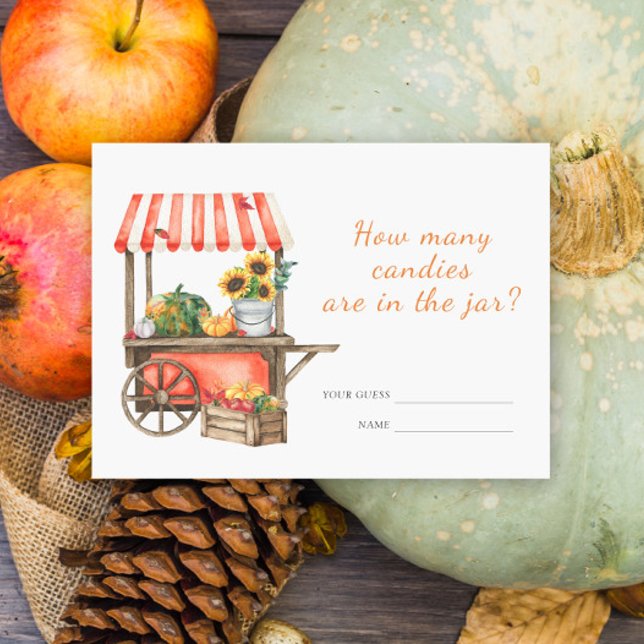 Pumpkin Guess how many candies game Enclosure Card (Creator Uploaded)