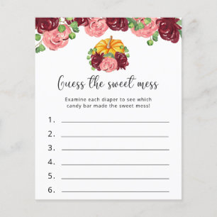 Pumpkin - Guess the Sweet Mess - Baby Shower Game