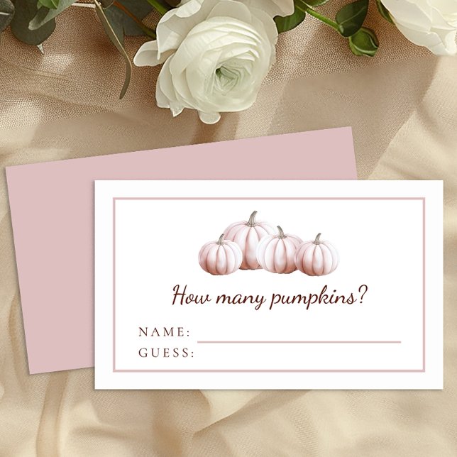 Pumpkin Guessing Game Cards | Blush Fall Shower (Game Card)