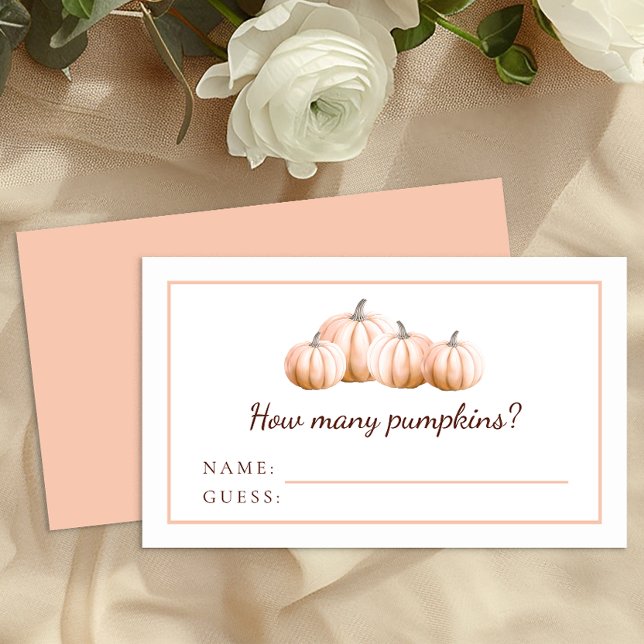 Pumpkin Guessing Game Cards | Orange Fall Shower (Pumpkin Game Card)