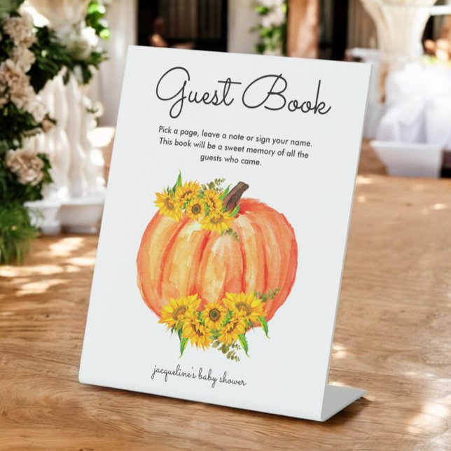 Pumpkin Guest Book Baby Shower Wedding  Pedestal Sign (Creator Uploaded)