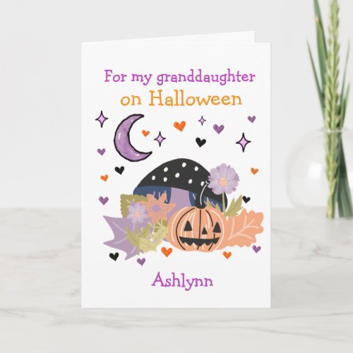 Pumpkin Halloween Activity for Granddaughter Card