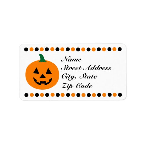 Pumpkin Halloween Address Labels Personalize