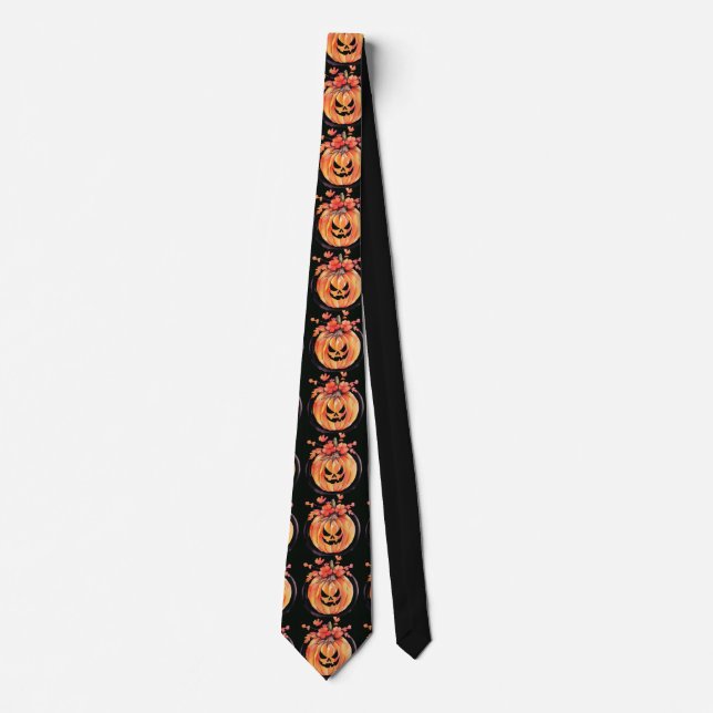 Pumpkin Halloween Art Neck Tie (Front)