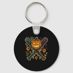 Pumpkin Halloween Baseball Ice Cream Drip Soky Boy Keychain