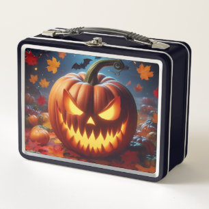 pumpkin/Halloween/bat spooky  Metal Lunch Box