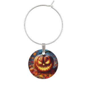 pumpkin/Halloween/bat spooky Wine Charm