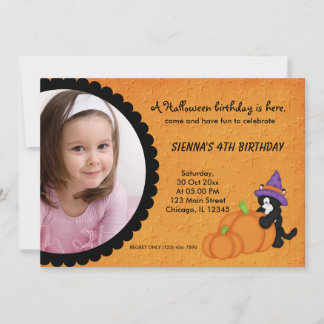 Pumpkin Halloween Birthday Invitation
