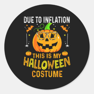 Pumpkin Halloween Costume Men Women Funny Hallowee Classic Round Sticker