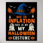 Pumpkin Halloween Costume Men Women Funny Hallowee Poster