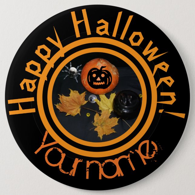 Pumpkin Halloween decor Button (Front)