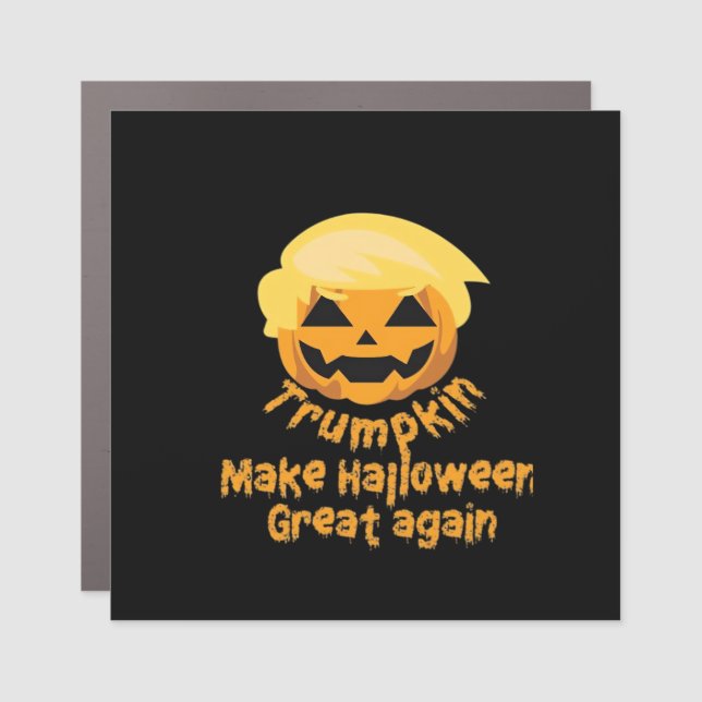 Pumpkin Halloween Design Car Magnet (Front)