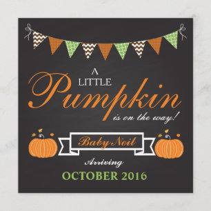 Pumpkin Halloween Fall Pregnancy Announcement Card