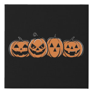 Pumpkin Halloween Fall Thanksgiving Gift Faux Canvas Print