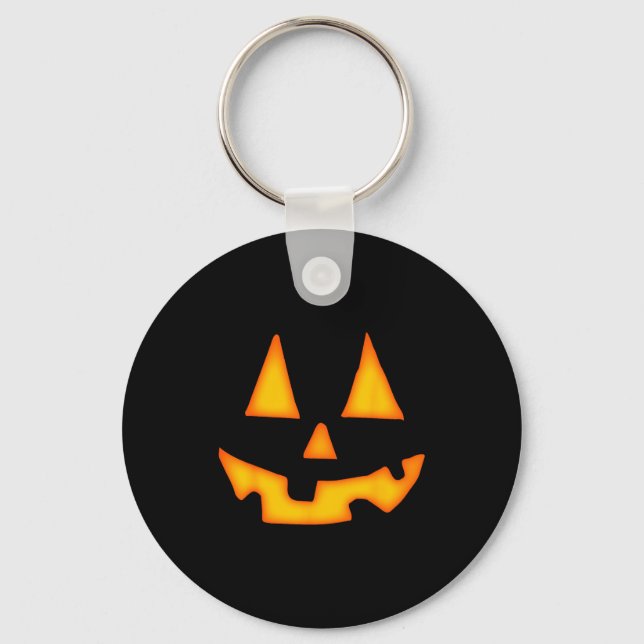 Pumpkin Halloween For Men Women Jack O Lantern Fac Keychain (Front)