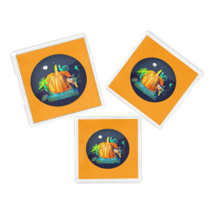 Pumpkin Halloween Friends – Magic Cartoon Animals Acrylic Tray