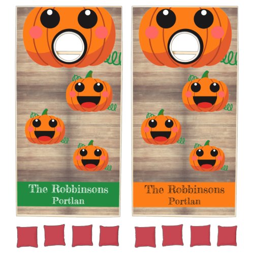 Pumpkin Halloween Fun Family Cornhole Set