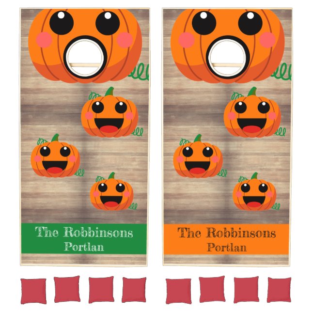 Pumpkin Halloween Fun Family Cornhole Set (Set)