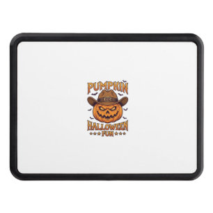 Pumpkin Halloween Fun Jack Lantern Cowboy Hat Bats Hitch Cover