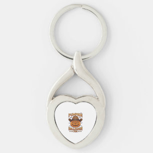 Pumpkin Halloween Fun Jack Lantern Cowboy Hat Bats Keychain