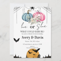 Pumpkin Halloween Gender Reveal  Invitation