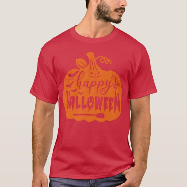 Pumpkin Halloween Gifts Happy Halloween friends T-Shirt (Front)