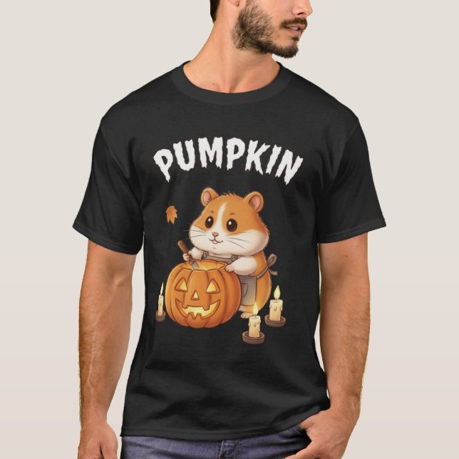 Pumpkin – Halloween Hamster Jack-O’-Lantern Tee (Front)