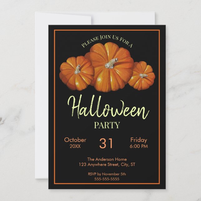 Pumpkin Halloween Invitation (Front)