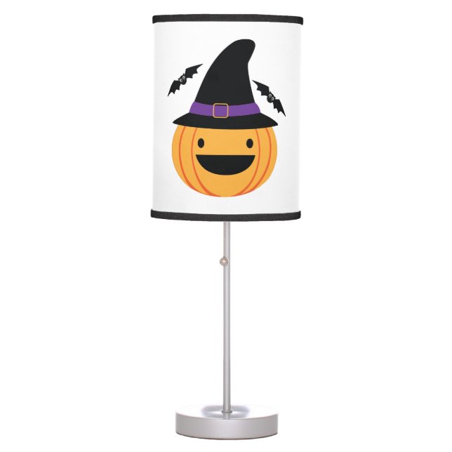 Pumpkin Halloween Jack O Lantern Bat Table Lamp (Front)