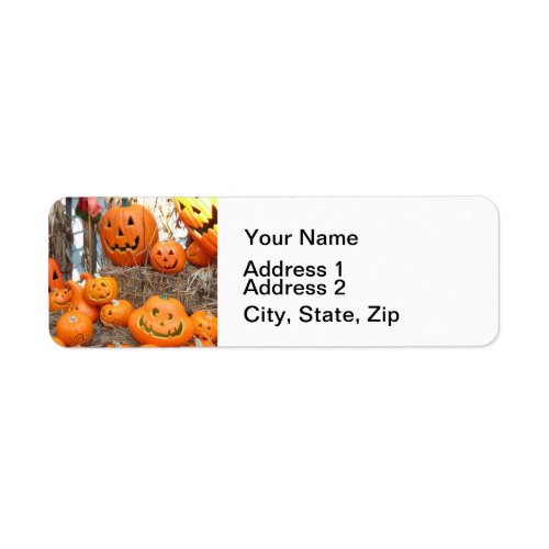 Pumpkin halloween jack o lantern orange pumpkins label