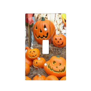 Pumpkin halloween jack o lantern orange pumpkins light switch cover